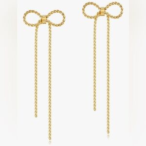 Gorgeous Nordstrom 18KT Gold dip Chain Bow Earrings